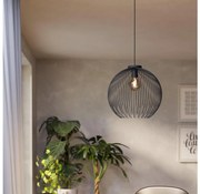 Eglo 901002 - Lampadario a sospensione con filo VENEZUELA 1xE27/40W/230V nero