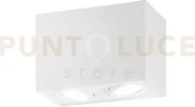 Plafoniera town bianca quadrata 2 luci attacco gu10 17,8x9,6x12,5cm