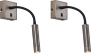 Set di 2 Applique Moderne Color Canna di Fucile con USB-C - Gosna