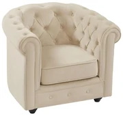 Poltrona in Velluto Beige - CHESTERFIELD