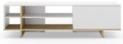 Tavolo TV bianco in rovere 160x44 cm Cequoia - Marckeric