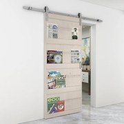 Porta scorrevole Storage in acciaio bianco, L 96 x H 215 cm, con binario Country satinato Reversibile