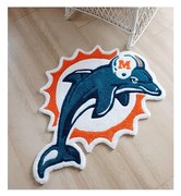 Tappeto arredo moderno Miami Dolphins taftato a mano 100% acrilico