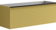 Mobile da bagno sotto lavabo Pixel stripes giallo sole laccato opaco L 120 x H 40 x P 45.5 cm 2 cassetti, lavabo non incluso