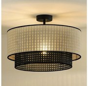 Duolla - Lampadario a plafone RATTAN YUTE 1xE27/15W/230V diametro 45 cm color crema/nero