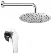 Kit doccia incasso cromato tondo con soffione 25 cm inox Recta