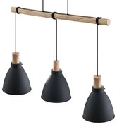 Lindby - Trebale 3 Lampada a Sospensione Nero/Quercia Lindby