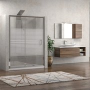 Kamalu - Box doccia un lato 130cm cristallo serigrafato altezza 180cm K410N