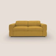 Kronos Divano con pouf estraibile poggiapiedi e poggiatesta reclinabili in morbida microfibra impermeabile T11 giallo