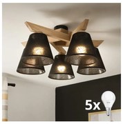 Brilagi - LED  Lampadario a plafone ANTHONY 5xE14/40W/230V quercia/nero