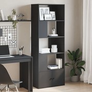 Libreria nera 70x36x189 cm in legno multistrato