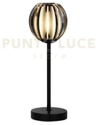 Lampada da tavolo blossom - metallo nero e paralume in acrilico fumé