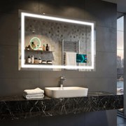 Specchio bagno retroilluminato LED L15 smart specchio per bagno con Stazione meteo Wi-Fi sinistra, Altoparlante Bluetooth