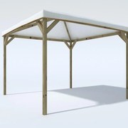 Gazebo Joy in legno massello struttura naturale, copertura bianco L 300 x P 292 x H 265 cm