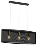 Lampadario a sospensione con filo KAGA 3xE27/60W/230V nero/oro