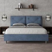 Letto contenitore da 160x190 in microfibra blu Appia