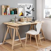 Tavolo da pranzo fisso Architech in legno lamellare grezzo di abete naturale per 8 persone L 200 x L 80 X H 72 cm