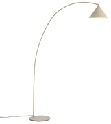 Lampada da terra retrò beige con interno bianco - Triangolo