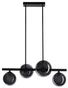 Lampadario a sospensione con filo KAMA 4xG9/28W/230V nero/fumé nero