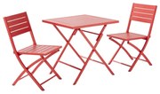 Set tavolo e sedie Xara NATERIAL in alluminio per 4 persone,  rosso