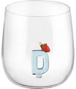 Bicchiere lettera D fragola in vetro borosilicato design Benny Setti