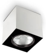 Plafoniera Moderna Mood Square Alluminio Bianco 1 Luce Gu10 7W 3000K D9Cm