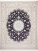 Nain Tappeto persiano 250 x 200 Blu (Iran) Annodato A Mano