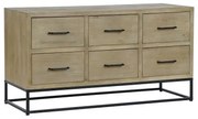 Credenza DKD Home Decor Nero Naturale Metallo Legno MDF 120 x 40 x 64 cm