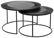 Set di 2 tavoli DKD Home Decor Nero Metallo Alluminio 76 x 76 x 44 cm