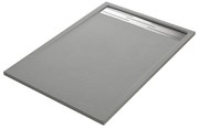 Piatto doccia SENSEA in resina Neo Metal Grid grigio L 80 x L 120 x H 3 cm opaco effetto pietra