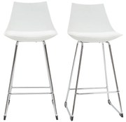 Set di 2 sgabelli da bar design bianchi 65 cm JUNE