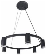 Lampadario a sospensione con filo PARIGI 6xGU10/12W/230V nero