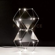 Lucciola pro lampada da tavolo con triangolo in metallo, acciaio in...