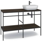 Mobile sottolavabo e lavabo Outline nero L 120 x H 92 x P 45.5 cm