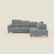 Arcos Divano angolare - piedini alti e poggiatesta reclinabili in microfibra impermeabile T11 grigio