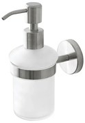 Porta dispenser per sapone liquido in vetro e acciaio inox satinato Galassia