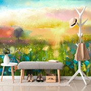 Carta da parati autoadesiva – Pittura a olio di fiori di campo