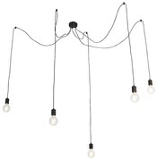 Lampada a sospensione di design nera 5 luci - Cavalux