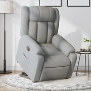 Poltrona alzapersona reclinabile grigio chiaro in tessuto