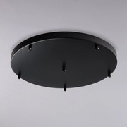 Rosone Multicavo 6 Luci In Ferro Laccato Nero Diametro 50 Cm