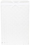 Cesto da bucato bianco con coperchio Cesto da bucato in lino, altezza 60 cm - Compactor