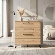 DODO - cassettiera moderna 4 cassetti colore rovere