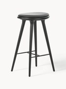 Sgabello alto in legno di faggio e pelle High Stool