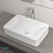 Lavabo D'Appoggio In Ceramica Bianco Lucido Da 48 cm