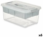 Scatola Multiuso Grigio Trasparente Plastica 9 L 35,5 x 17 x 23,5 cm (6 Unità)