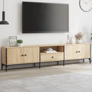 Mobile tv cassetto rovere sonoma 200x25x44 cm legno multistrato