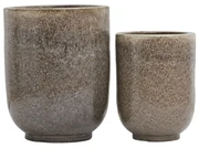 Tikamoon - Set di 2 coprivaso in ceramica Pho, nocciola