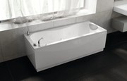 Vasca rettangolare 150x70 con 3 pannelli colonna di scarico senza rubinetteria bianco Calypso CAL215070C A3 Novellini