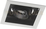 Incasso led apollo nero 20w 2000lm 4000k orientabile 15x15x9,4cm