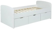 Letto con 2 cassetti e 1 vano portaoggetti 90 x 190 cm Bianco - LOUANE